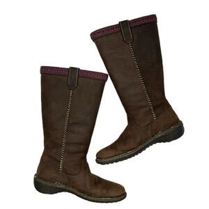 UGG Australia Swell Dark Brown Nubuck Leather Sheepskin Lined Winter Boots 5139